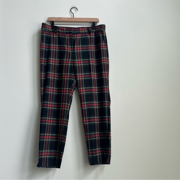 Talbots Wool Hampshire Ankle Tartan Celebrating Holiday Plaid Pants 12P money - Picture 3 of 13